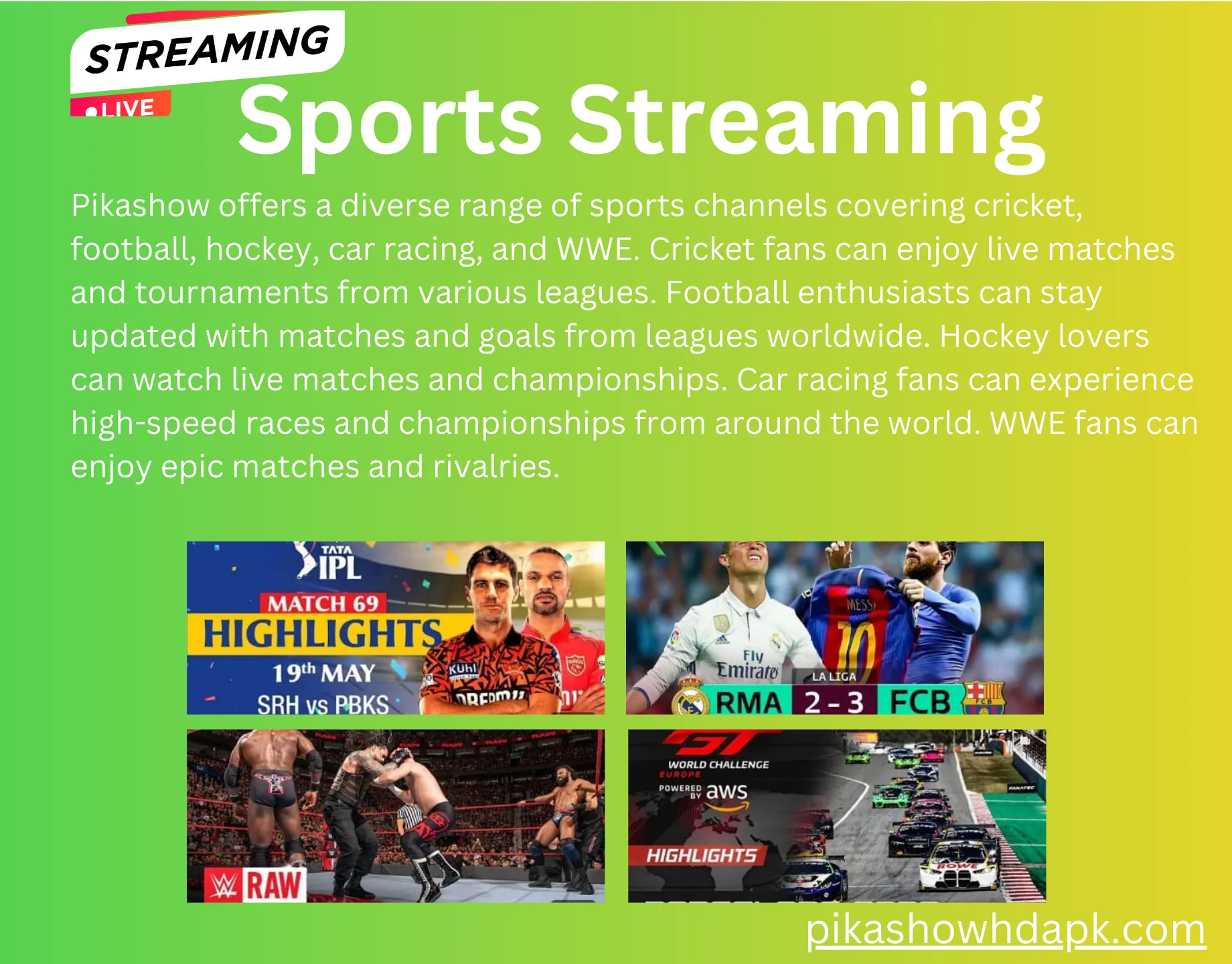 Sports Streaming on Pikashow 